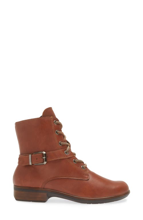 Naot Alize Zip Combat Boot In Brown Peanut Leather