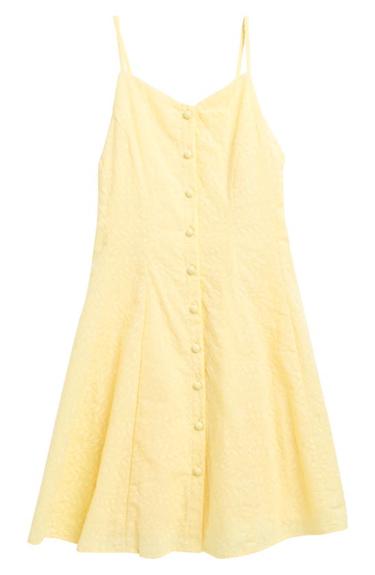 Shop Walking On Sunshine Kids' Button Front Fit & Flare Sundress In Yellow