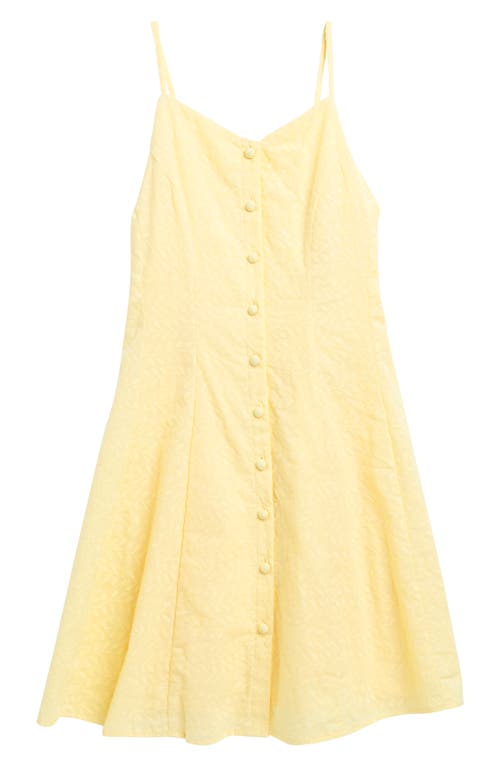Walking on Sunshine Kids' Button Front Fit & Flare Sundress Yellow at