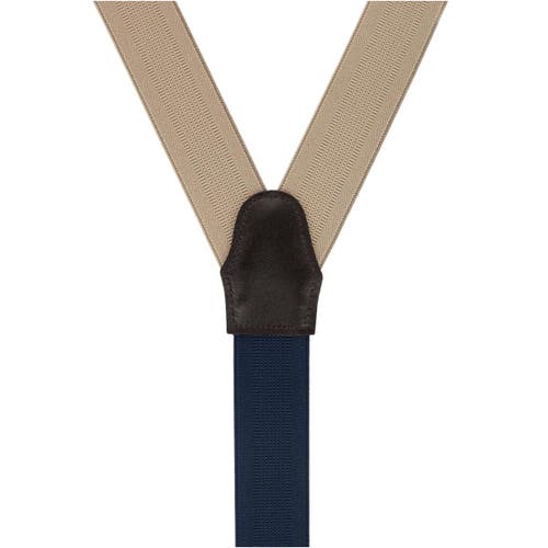 Trafalgar Big & Tall Classic Stretch Button End Suspenders In Khaki
