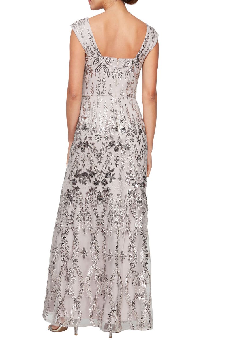 Alex Evenings Sequin Embroidery Fit & Flare Gown | Nordstrom