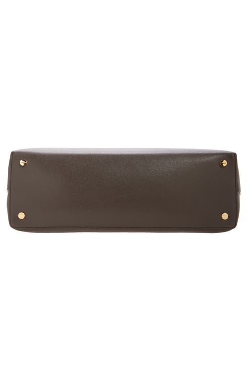 Totême Toteme Leather T-lock Top-handle Bag In Brown
