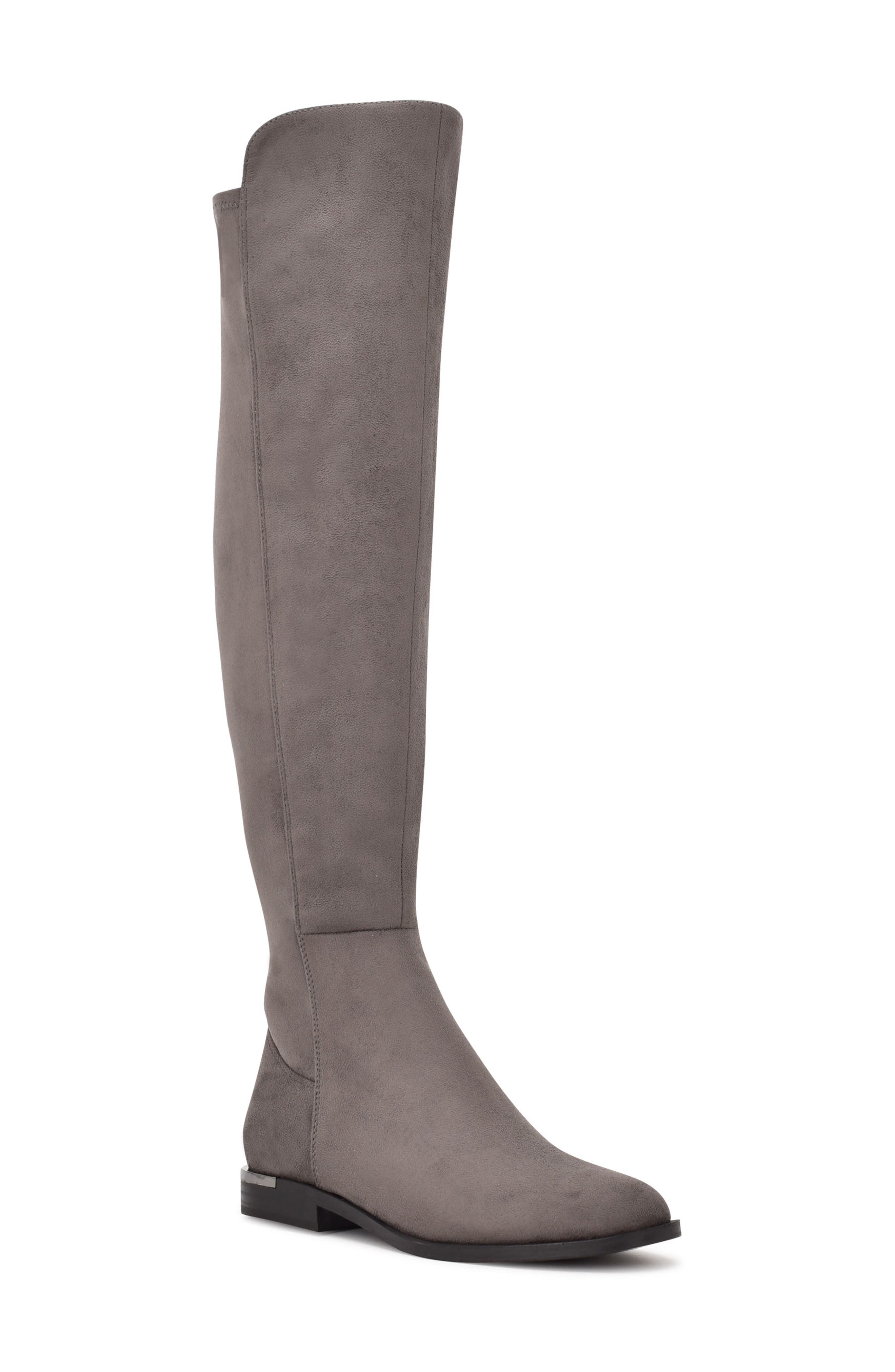 Brunello Cucinelli Suede Over-the-knee Boots in Grey Brown Womens Shoes Boots Over-the-knee boots 