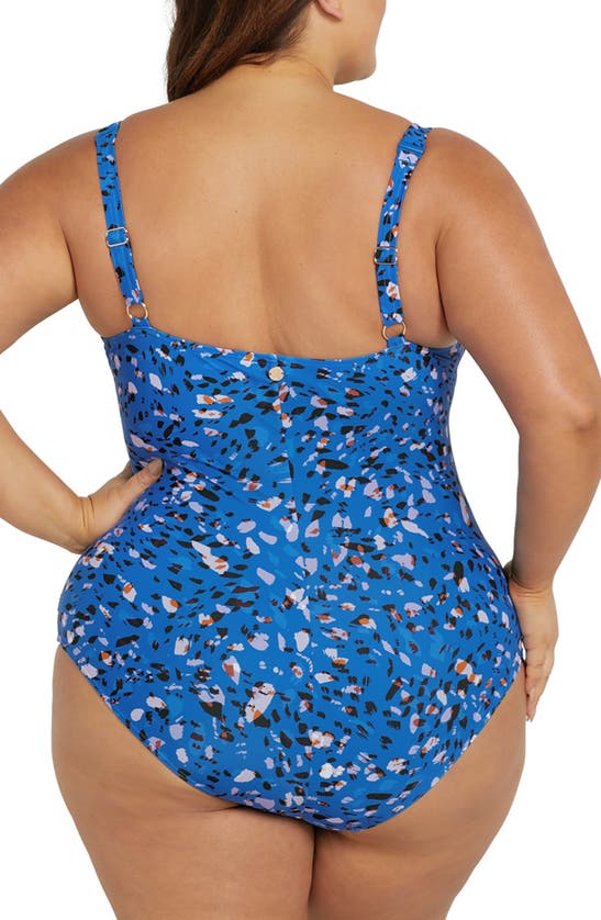 Shop Artesands Jacqua Monet Underwire One-piece Swimsuit In Blue