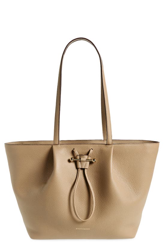 Strathberry Osette Leather Shopper In Brown