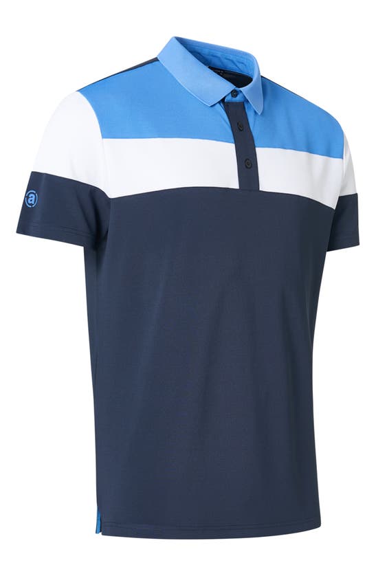 Abacus Berrow Colorblock Golf Polo In Navy