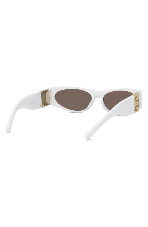 Shop Givenchy 4g Cat Eye Sunglasses In White/brown