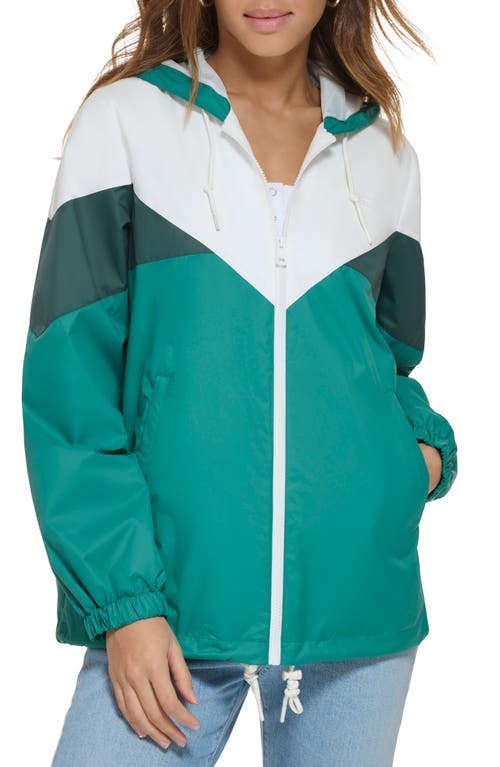 Levi's Colorblock Hooded Jacket In Green