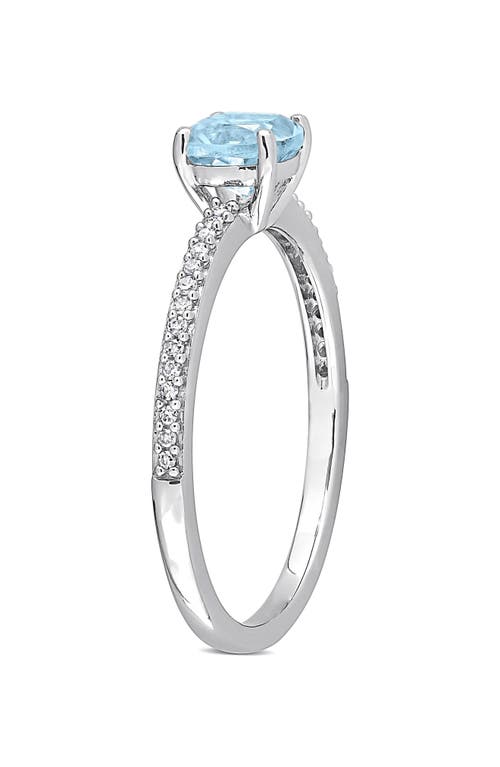 Delmar Cushion-cut Sky Blue Topaz & Diamond Ring In Blue