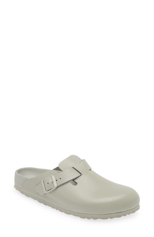 Birkenstock Boston Exquisite Leather Buckle Clogs In Mineral Gray