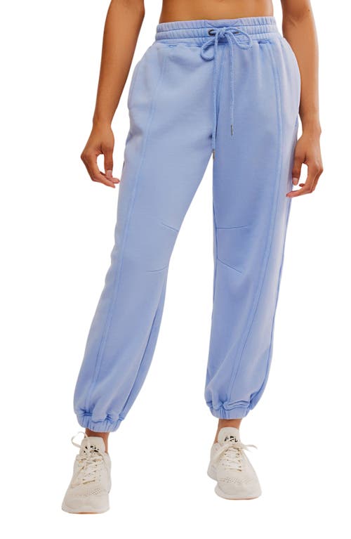 Shop Free People Sprint To The Finish Seamed Sweatpants In Blueberry