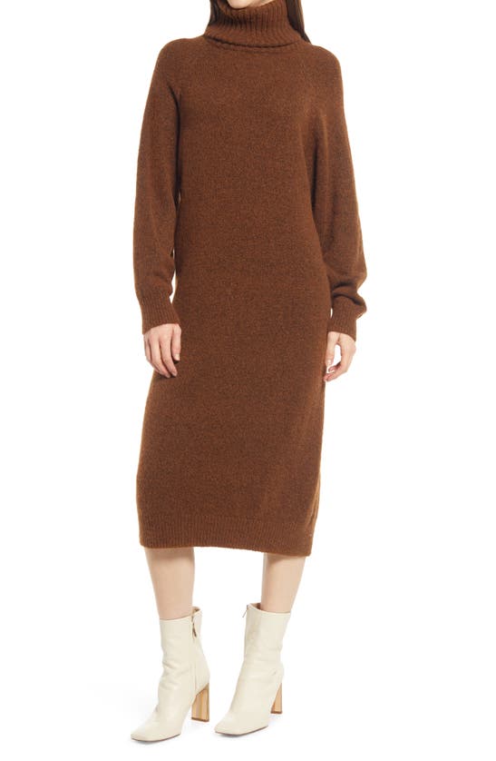 Vero Moda Villa Turtleneck Long Sweater Dress In Emperador | ModeSens