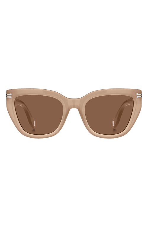 53mm Cat Eye Sunglasses in Beige/Brown