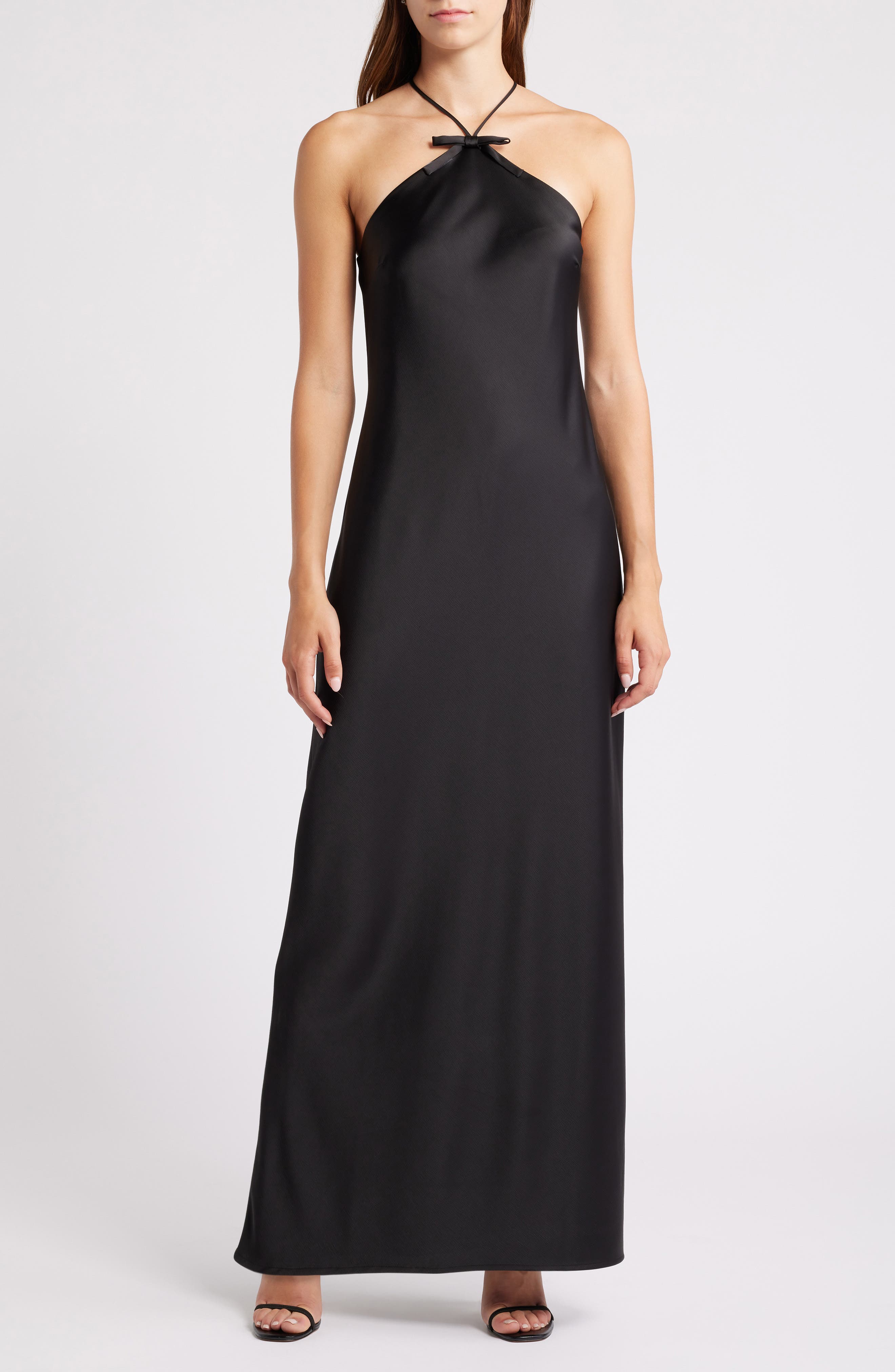 wayf satin dress WAYF Women's Colleen One-Shoulder Drape Satin Gown - Green