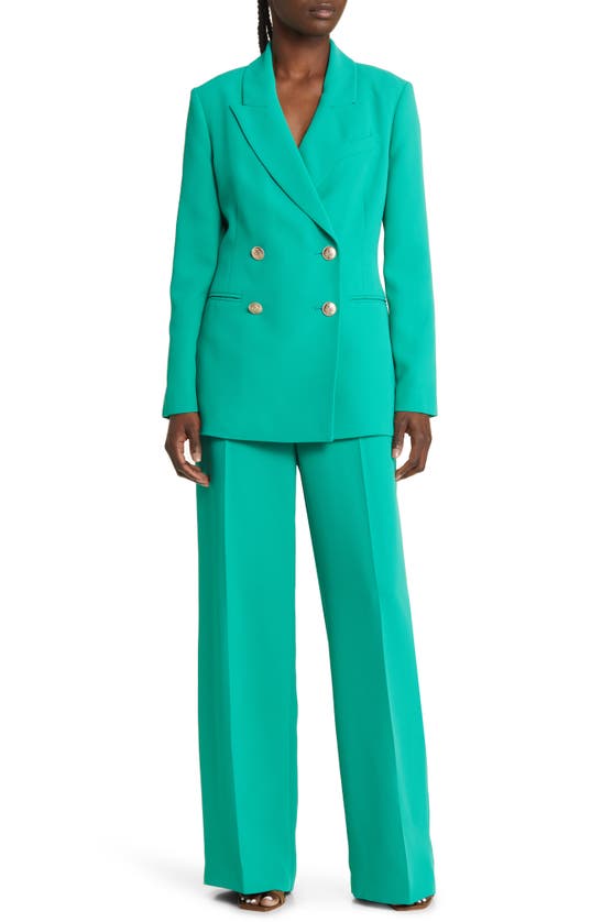 Shop Ted Baker Llaya Double Breasted Jacket In Green