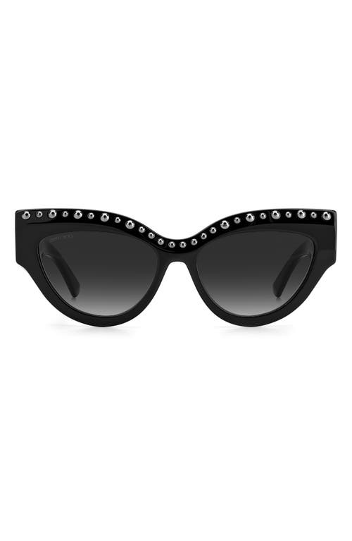 Jimmy Choo 55mm Gradient Cat Eye Sunglasses in Black /Grey Shaded