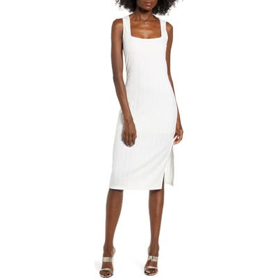 Row A Rib Midi Dress, Ivory