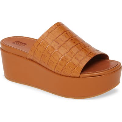 Fitflop Eloise Platform Slide Sandal, Brown