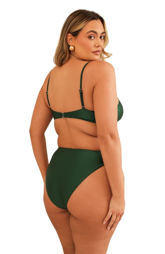 Dippin Daisys Seashore High Waist Cheeky Bikini Bottom In Hunter
