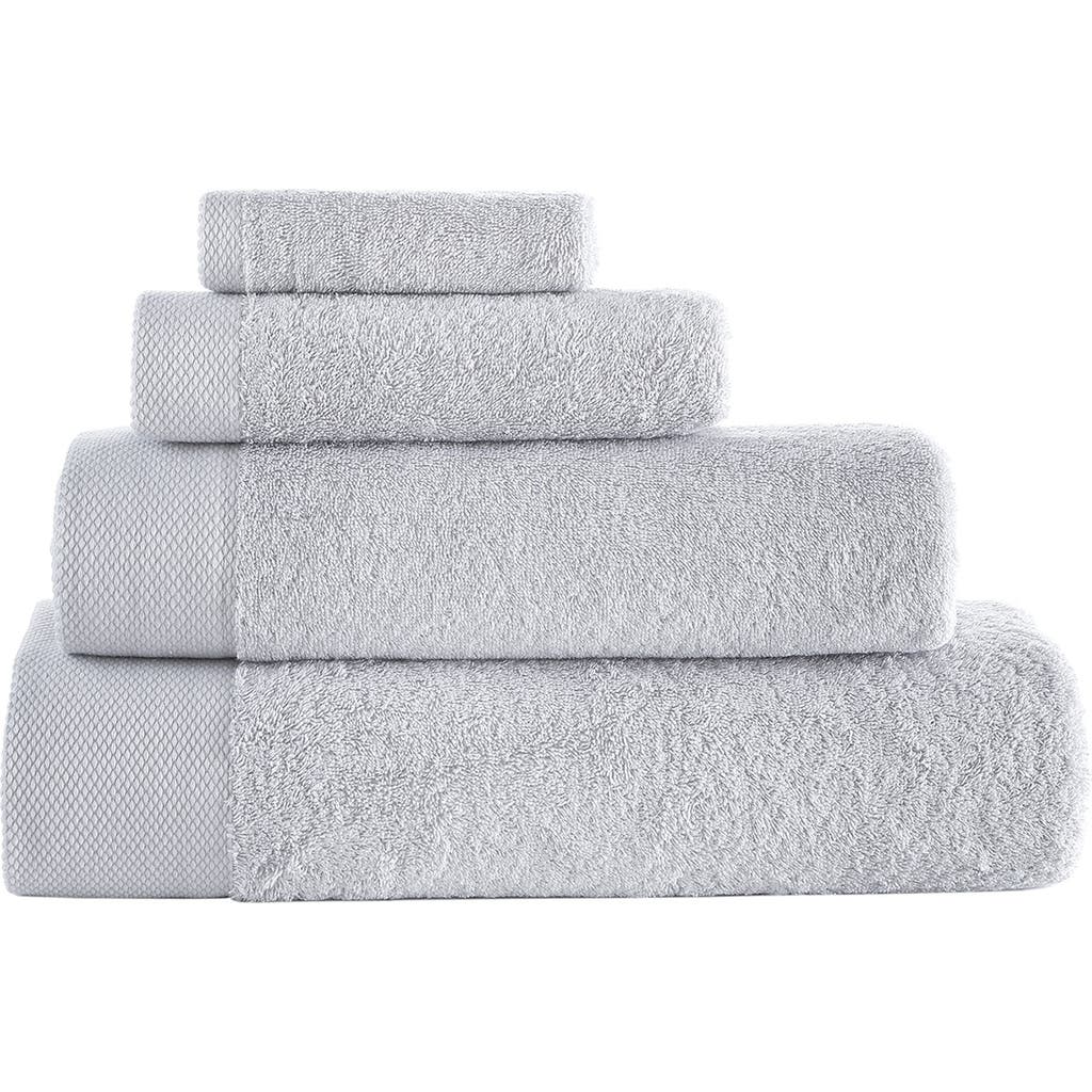 Shop Brooks Brothers 6-piece Solid Signature Cotton Towel Set In Silver