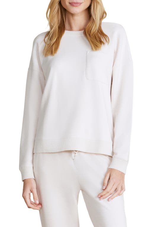 barefoot dreams Malibu Collection Brushed Fleece Sweatshirt Sand Dune at Nordstrom,