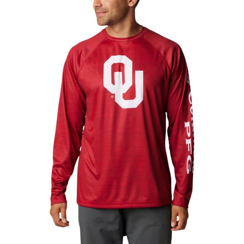 Men's Columbia Crimson Oklahoma Sooners Bonehead Button-Up Shirt