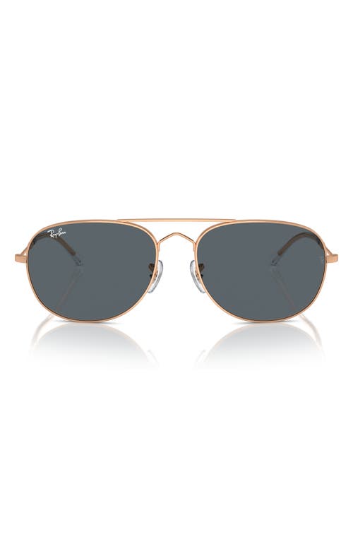 Ray Ban Ray-ban Bain Bridge 57mm Pillow Aviator Sunglasses In Rose Gold