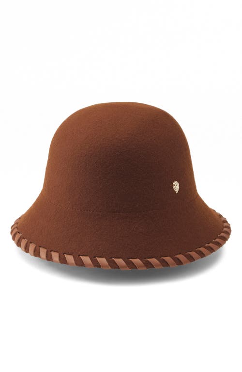 Shop Helen Kaminski Liana Merino Wool Bucket Hat In Deep Cuoio