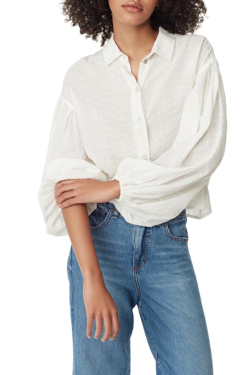Circus NY Willow Woven Snap-Up Shirt in Marshmallow