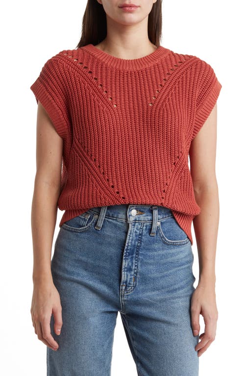 Devon Cotton Sweater Vest in Henna