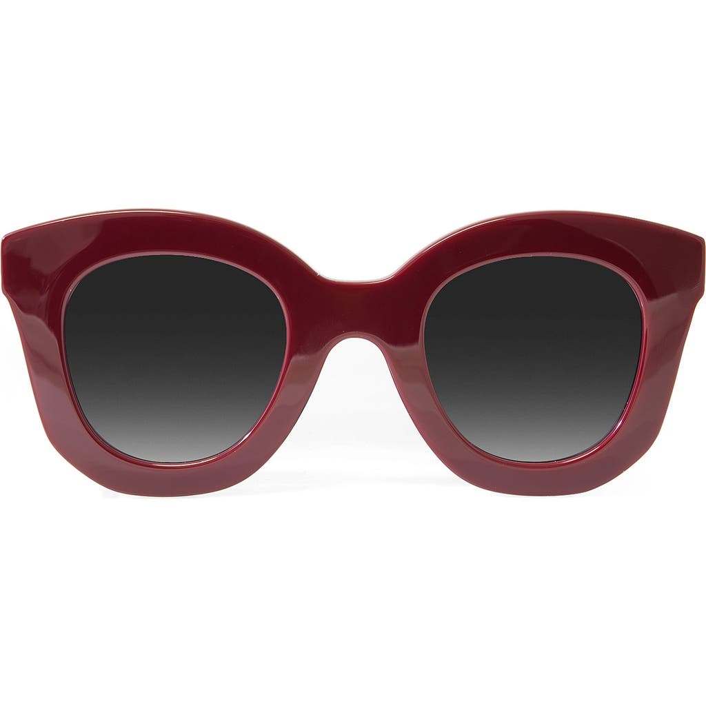 Shop Aqs Nori 47mm Cat Eye Sunglasses In Burgundy/black