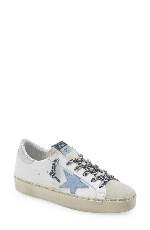 Shop Golden Goose Super-star Low Top Sneaker In White Leather/faded Denim