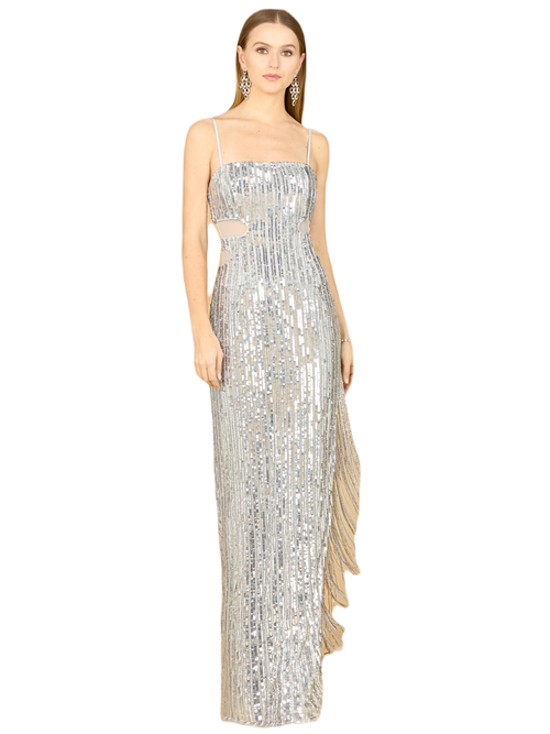 Lara New York Baby Jane Fringe Dress In Silver