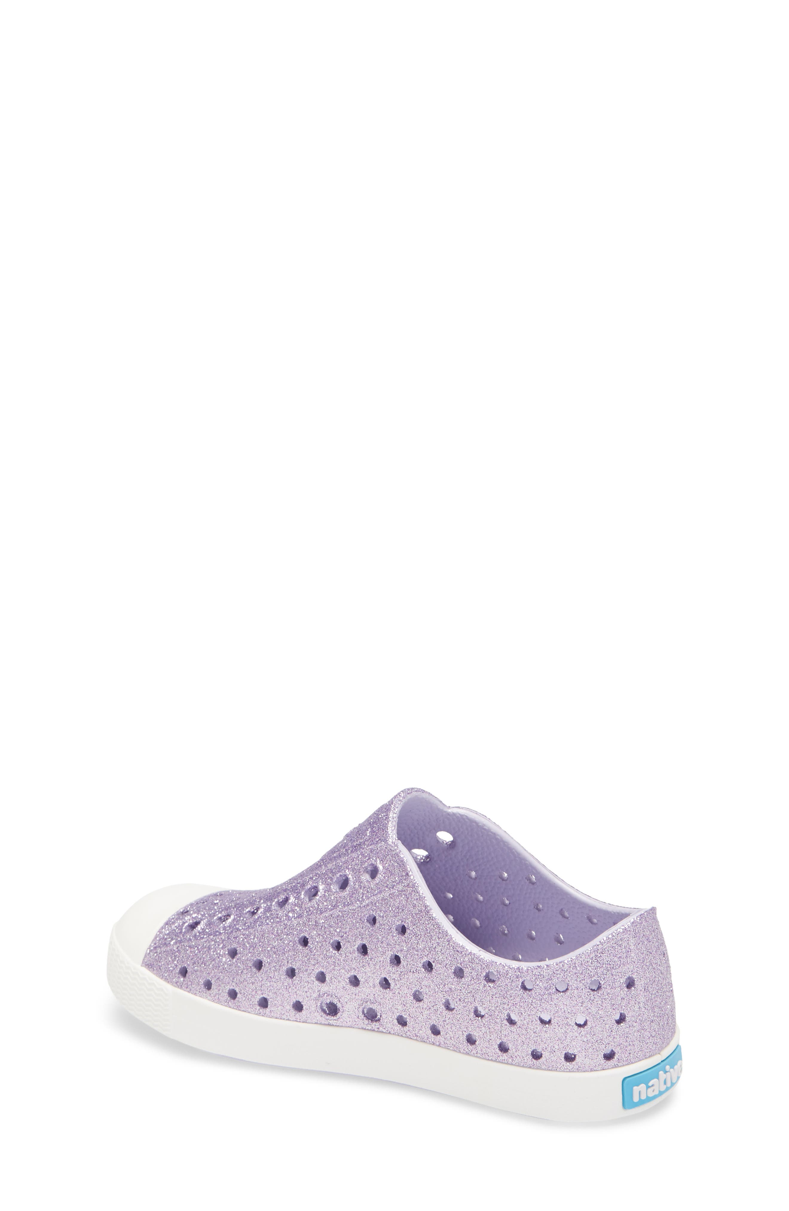 Little Kid Native Kids Shoes Girls Jefferson Bling Glitter Origami Purple Bling/Shell White 