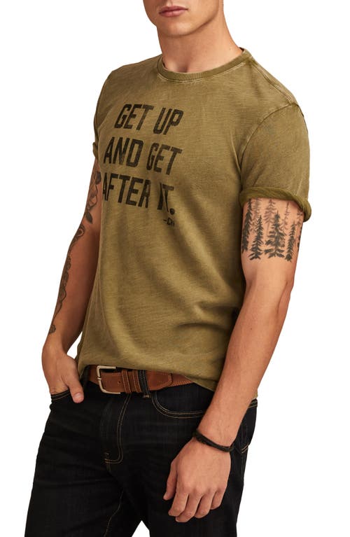 Shop Lucky Brand Get Up Graphic T-shirt In Capulet Olive