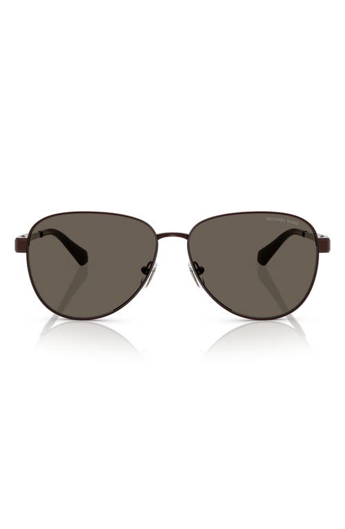 Michael Kors 59mm Pilot Sunglasses In Chocolate