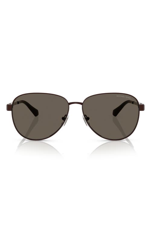 Michael Kors 59mm Pilot Sunglasses In Brown