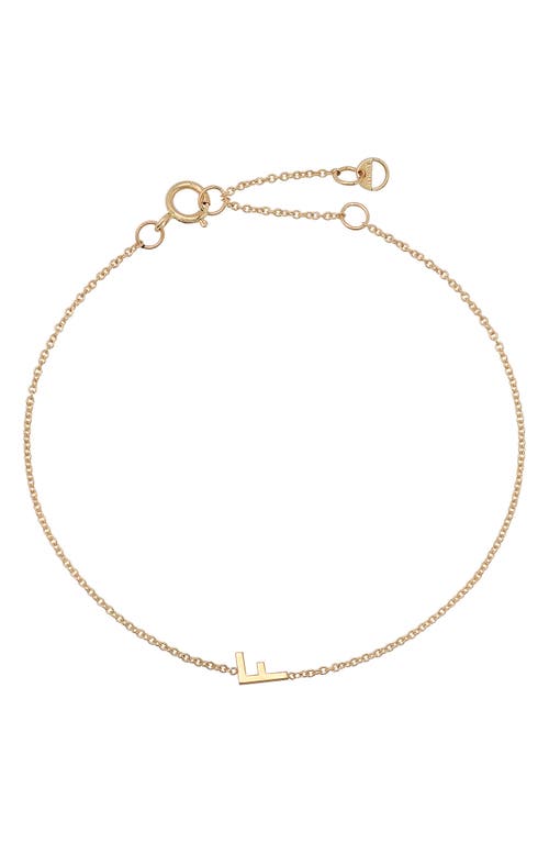 Initial Pendant Bracelet in 14K Yellow Gold-F