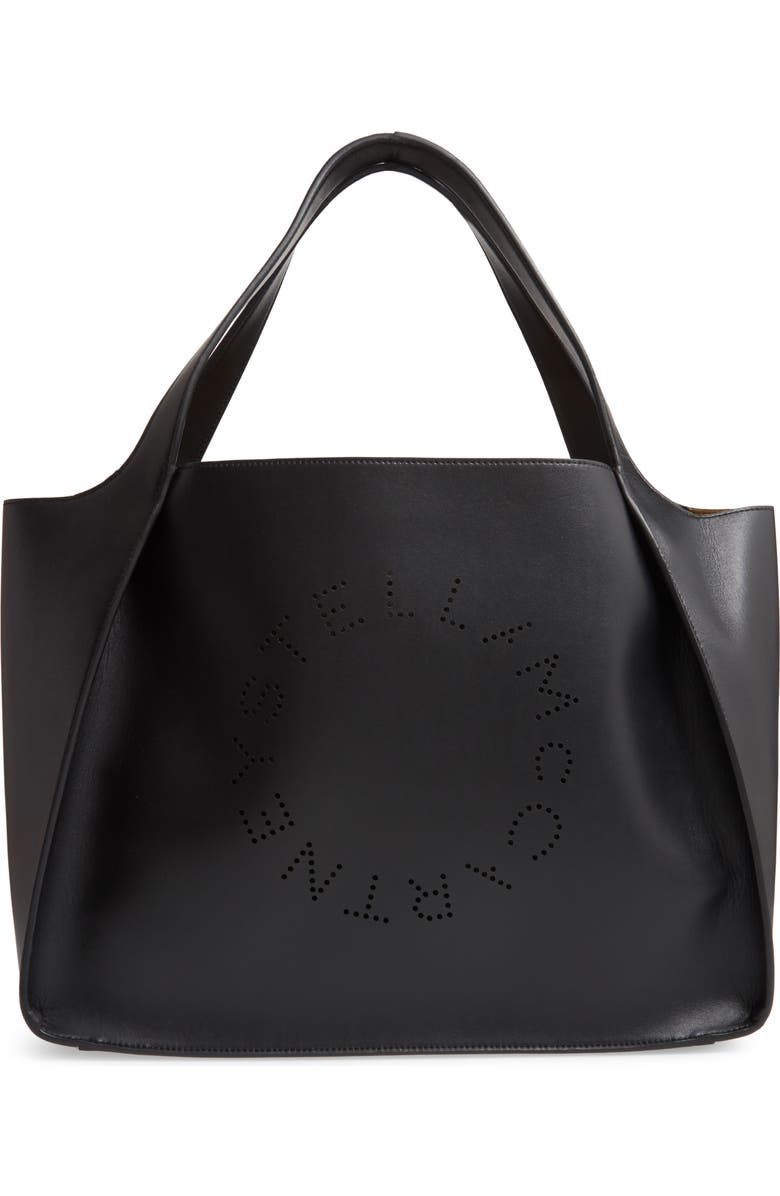 Stella McCartney Perforated Logo Faux Leather Tote, Main, color, 
