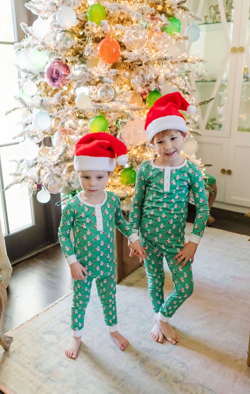 Shop Lila And Hayes Jack Boys' Pajama Pant Set In Santa's Helper