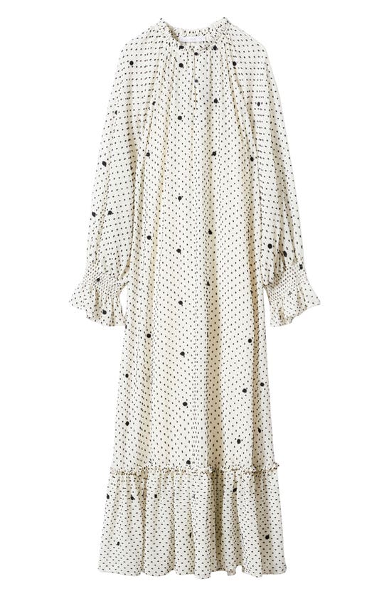 Mango Polka-dot Dress With Ruffles Off White | ModeSens