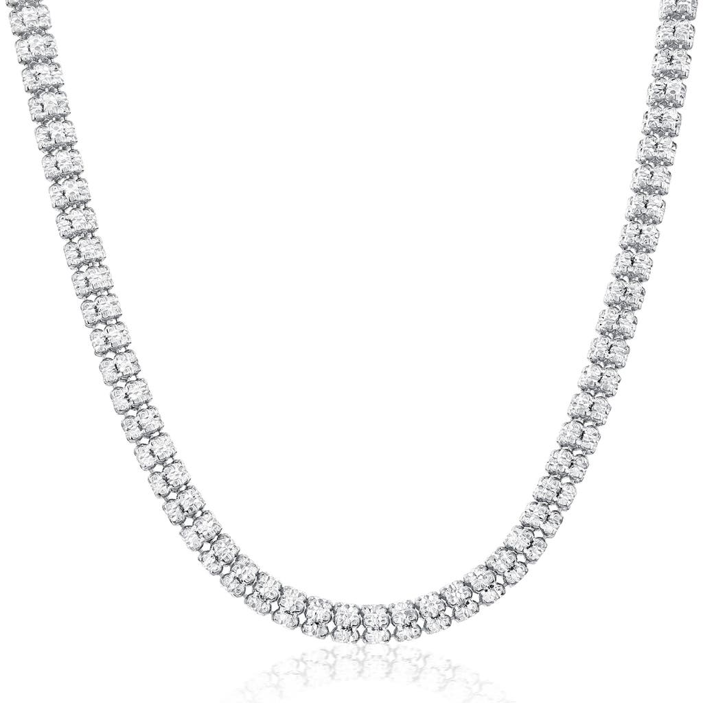 Simona D-c Ice Barrel Chain Necklace In Silver