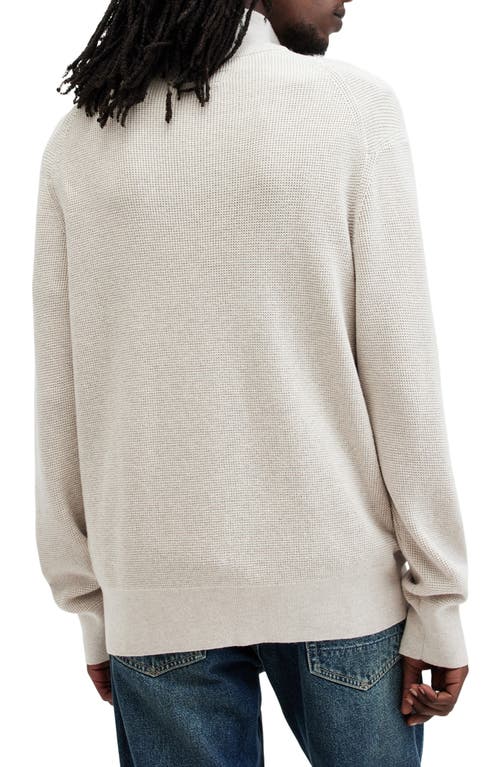 Shop Allsaints Wool Blend Quarter Zip Sweater In Pale Grey Marl