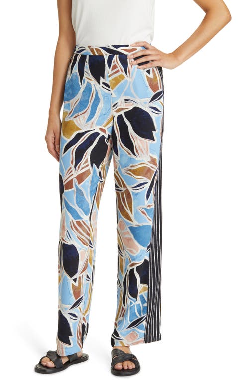 NIC+ZOE Sapphire Shades Print Wide Leg Pants in Blue Multi