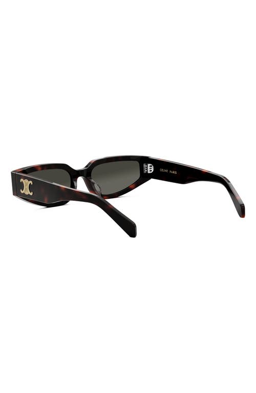 Shop Celine Triomphe 54mm Geometric Sunglasses In Dark Havana/smoke