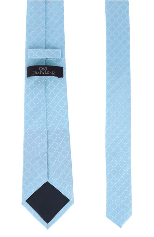 Trafalgar Rowan Geo Pattern Silk Tie In Blue