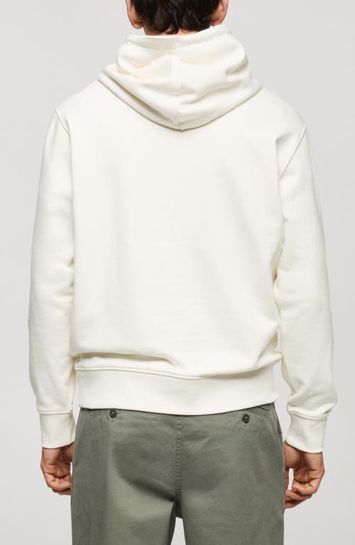 Shop Mango Cotton Hoodie In Ecru