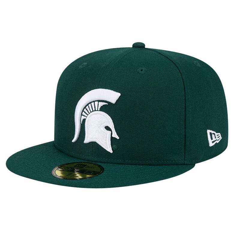 Shop New Era Green  Michigan State Spartans Throwback 59fifty Fitted Hat