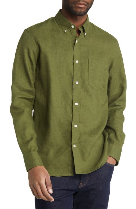 Men's Green Button Down & Dress Shirts