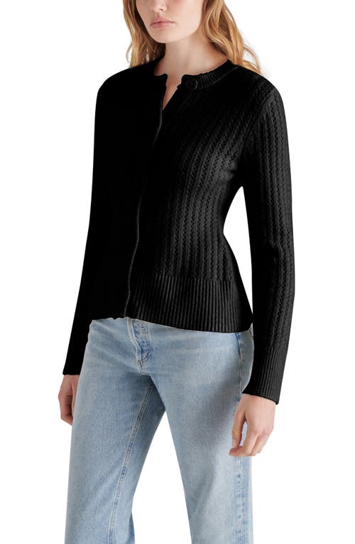 Shop Steve Madden Illiana Open Stitch Cardigan In Black